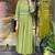 green embroidered cotton kurta and pant