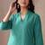 green printed cotton kurta and pant