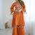 orange embroidered cotton kurta and pant