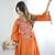 orange embroidered cotton kurta and pant