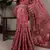 salmon poly cotton printed saree with thread weaving work