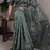 sea green poly cotton saree with elegant thread weaving work