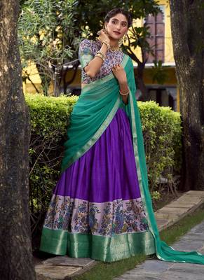 Purple Silk Zari Chaniya Choli 1