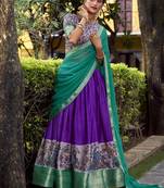 Purple Silk Zari Chaniya Choli