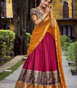 Pink Silk Zari Chaniya Choli