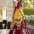 Maroon silk printed chaniya choli