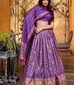Purple silk sequin embroidered chaniya choli