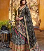 Black silk sequin embroidered chaniya choli