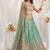 Pista Green Organza Zari Sequin Embroidery Work Lehenga Choli