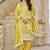 Yellow organza embroidered salwar suit for festival