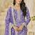 Lavender organza embroidered salwar suit for festival