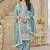 Sea green organza embroidered salwar suit for festival