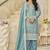 Sea green organza embroidered salwar suit for festival