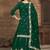 Green vichitra silk embroidered lehenga style suit