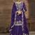 Violet vichitra silk embroidered lehenga style suit