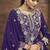 Violet vichitra silk embroidered lehenga style suit