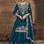 Royal blue vichitra silk embroidered lehenga style suit