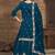 Royal blue vichitra silk embroidered lehenga style suit