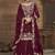 Maroon vichitra silk embroidered lehenga style suit