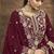 Maroon vichitra silk embroidered lehenga style suit