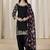 Black roman silk embroidered salwar suit for festival