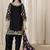 Black roman silk embroidered salwar suit for festival