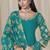 Turquoise roman silk embroidered salwar suit for festival