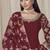 Maroon roman silk embroidered salwar suit for festival