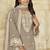 Beige roman silk embroidered salwar suit