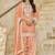 Light orange roman silk embroidered salwar suit