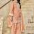 Light orange roman silk embroidered salwar suit