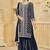 Blue goergette embroidered sharara suit