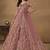 Onion pink net emboidered wedding wear anarkali suit