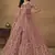 Onion pink net emboidered wedding wear anarkali suit