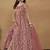 Onion pink net emboidered wedding wear anarkali suit