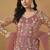 Onion pink net emboidered wedding wear anarkali suit