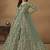 Pista green net emboidered wedding wear anarkali suit