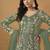 Pista green net emboidered wedding wear anarkali suit