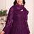 Purple net emboidered wedding wear anarkali suit