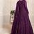 Purple net emboidered wedding wear anarkali suit