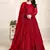Red net emboidered wedding wear anarkali suit