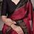 maroon rangoli art silk printed saree with designer border & matching blouse