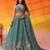 Green Organza Sequins Thread & Embroidery Lehenga Choli With Dupatta