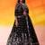 BLACK Net Sequins Thread & Embroidery Lehenga Choli With Dupatta