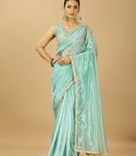 Gorgeous Twill Net Plain Saree With Multicolour Readymade Less And Unstitched Embroidery Blouse Piece
