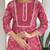 Pink new arrival! women's rayon embroidered flared kurta set