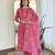 Pink new arrival! women's rayon embroidered flared kurta set