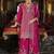 Pink chinon silk embroidered plazzo suit