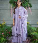 violet lavanya women   s muslin cotton kurta set with palazzo & dupatta