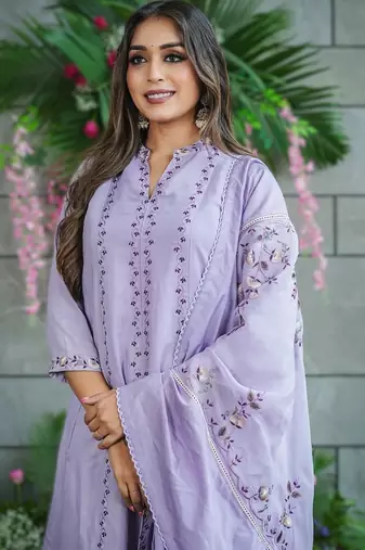 violet lavanya women s muslin cotton kurta set with palazzo & dupatta